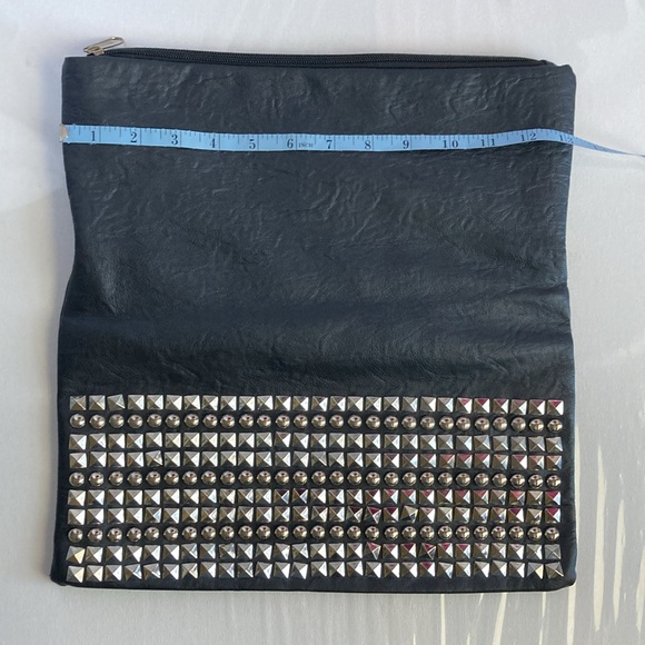 Fashion Studded Fold Over Zipper Clutch - Picture 9 of 10